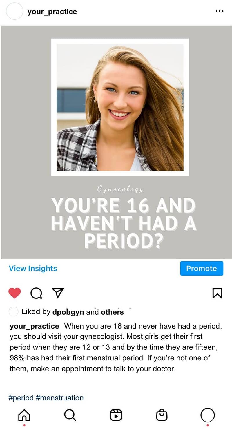free social media posts for OB-GYN